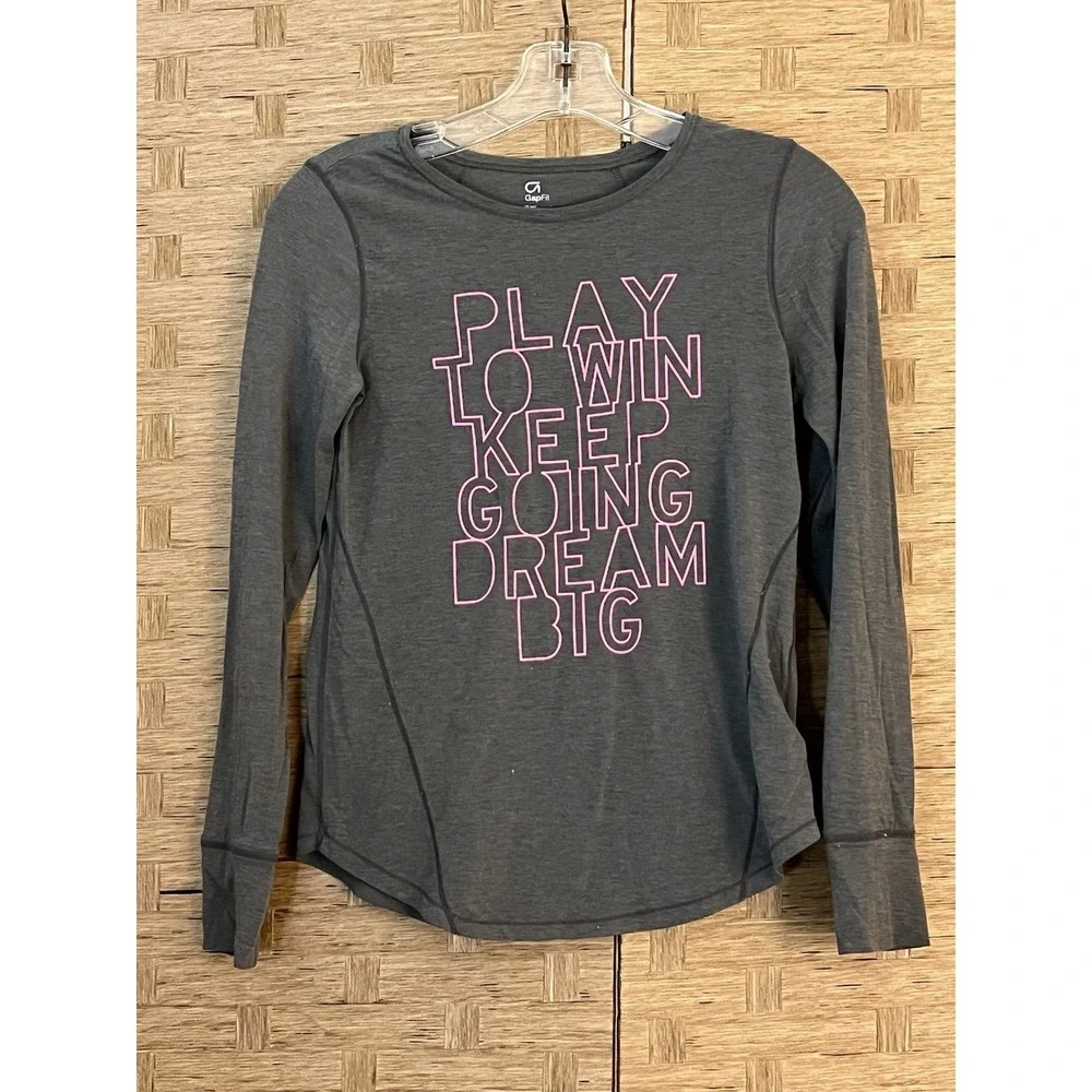 Gap Fit Long Sleeve Dri-fit Girls‎ Athletic Top Play to Win Thumb Holes Sz L